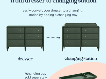 M27326FRGR,DaVinci,Frem 6-Drawer Dresser in Forest Green