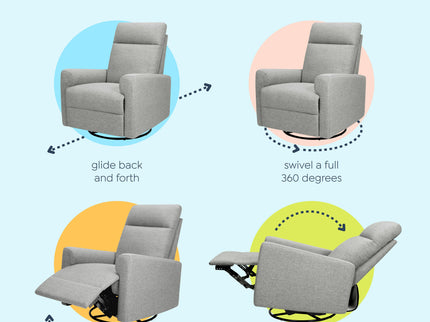 M29987FTG,DaVinci,Erin Recliner and Swivel Glider in Frost Grey