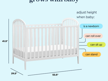 M23901W,DaVinci,Beau 3-in-1 Convertible Crib in White