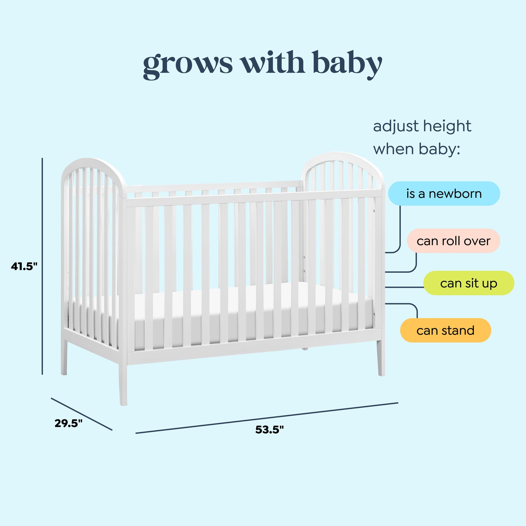 M23901W,DaVinci,Beau 3-in-1 Convertible Crib in White