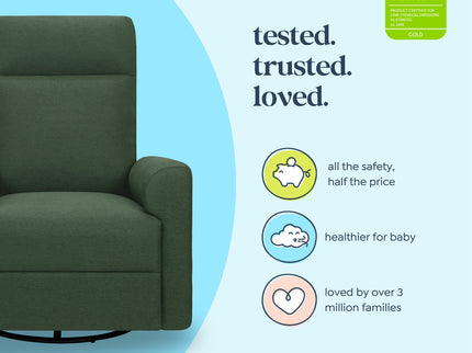 M29987PNG,DaVinci,Erin Recliner and Swivel Glider in Pine Green