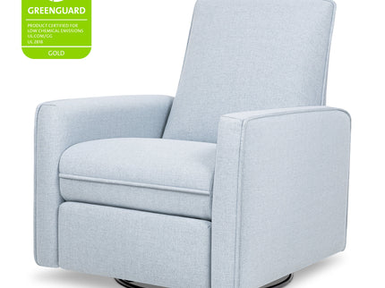 M19387PCET,DaVinci,Penny Swivel Recliner in Performance Blue Chambray Eco-Twill