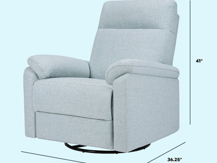 M24388HBL,DaVinci,Suzy Electronic Swivel Recliner in Heathered Blue