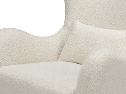 M24187WBIB,Nursery Works,Solstice Swivel Glider in Ivory Boucle w/Ivory Wood Base