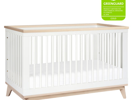 M5801WNX,Babyletto,Scoot 3-in-1 Convertible Crib w/ToddlerBedConversion Kit in White/WashedNatural