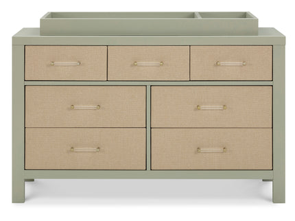 M24816FSPSEW,Namesake,Eloise 7-Drawer Assembled Dresser in French Sage and Performance Sand Eco-Weave