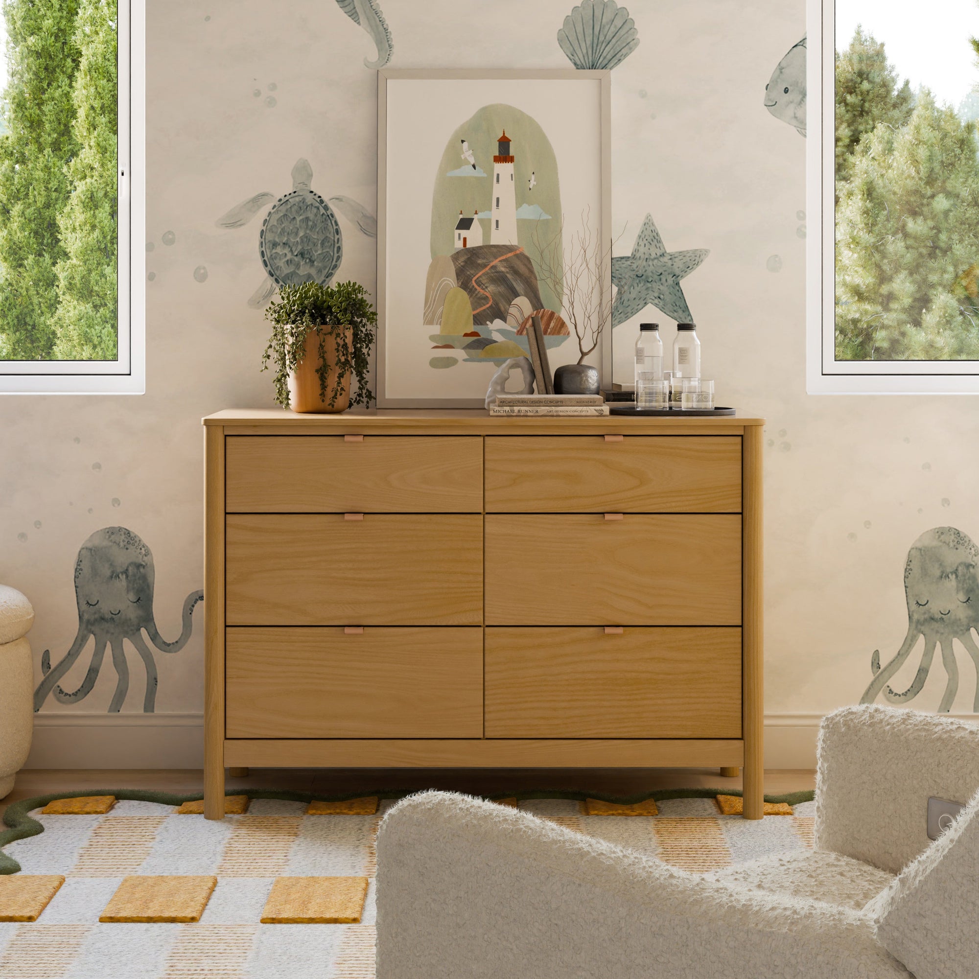 M25616HY,Babyletto,Bondi 6-Drawer Assembled Dresser in Honey