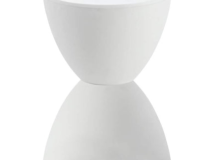 Sallie 16 3/4" High White Finish Modern Accent Table
