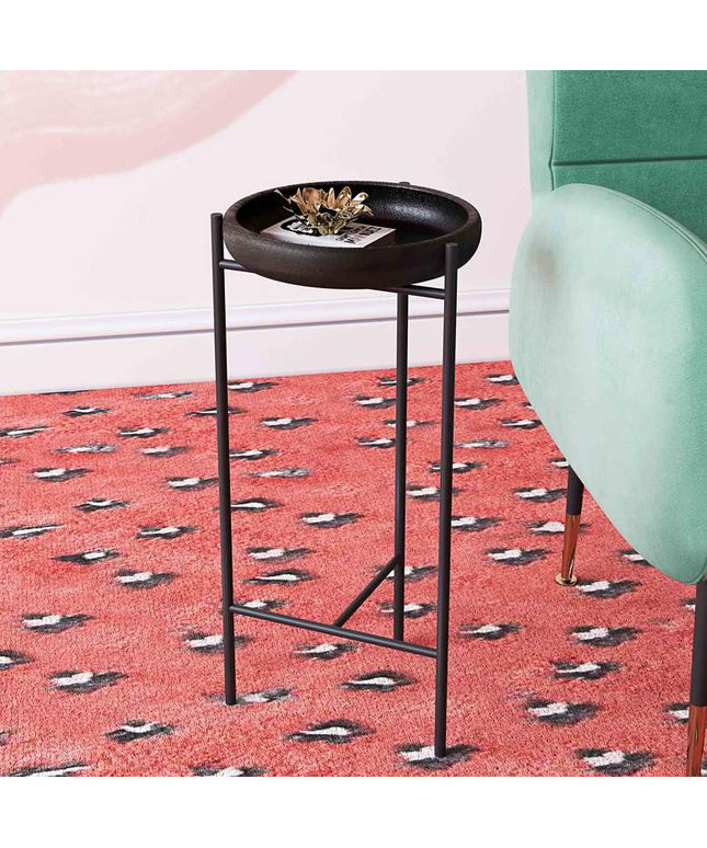 Samara 10" Wide Matte Black Tripod Metal Side Table