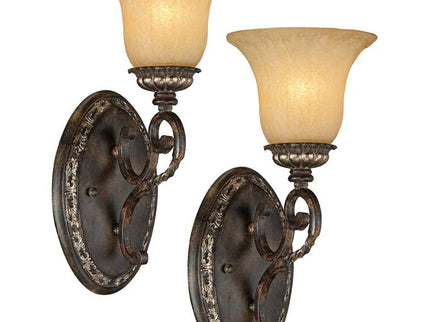 San Marino Bronze and Gold 14 1/2" High Wall Sconce Set of 2