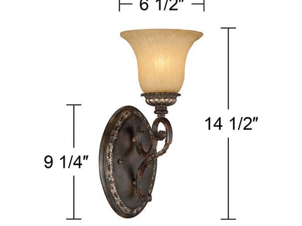 San Marino Bronze and Gold 14 1/2" High Wall Sconce Set of 2