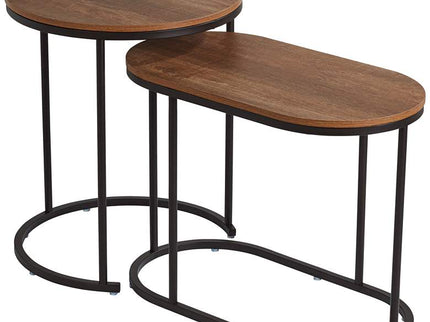 Santa Maria Walnut Nesting Accent Tables Set of 2