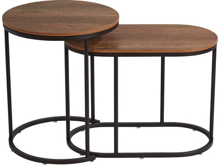 Santa Maria Walnut Nesting Accent Tables Set of 2