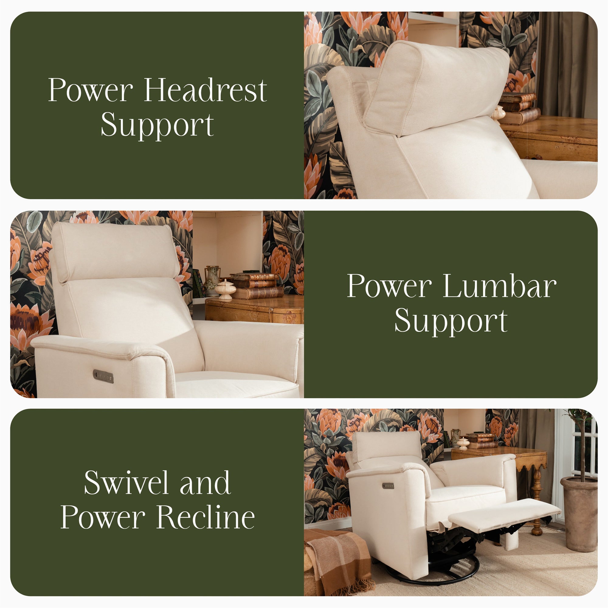M17182PCMEW,Namesake,Willa Pro Power Glider Recliner w/ Power Lumbar in Performance Cream Eco-Weave