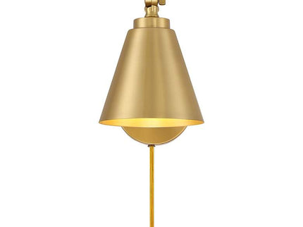 Savoy House Meridian Natural Brass Adjustable Wall Lamps Set of 2