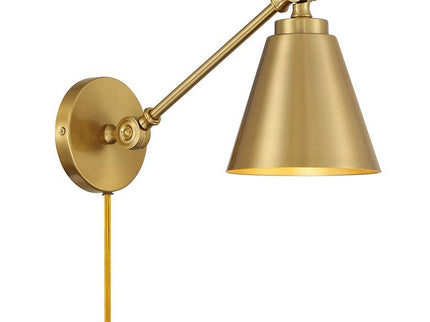 Savoy House Meridian Natural Brass Adjustable Wall Lamps Set of 2