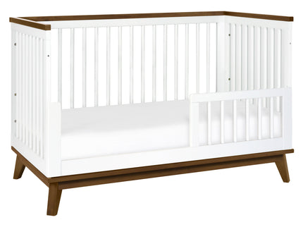 M5801WNL,Babyletto,Scoot 3-in-1 Convertible Crib w/ToddlerBed Conversion Kit in White/NaturalWalnut
