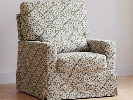 M21787GLT,Namesake,Sarah Flint x Namesake Crawford Swivel Glider in Green Lattice Performance Eco-Weave