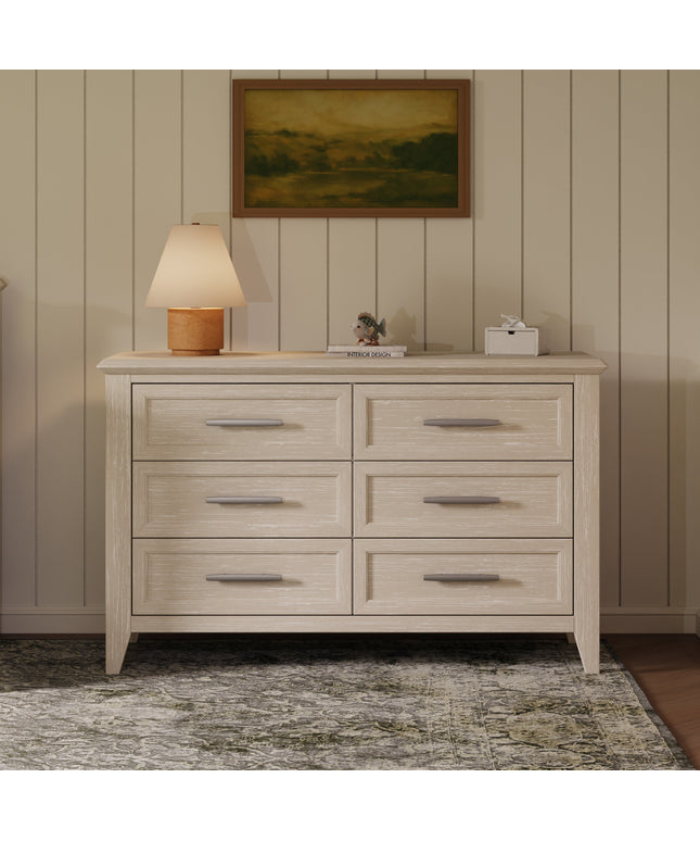 B14416SDB,Monogram by Namesake,Beckett 6-Drawer Dresser in Sandbar
