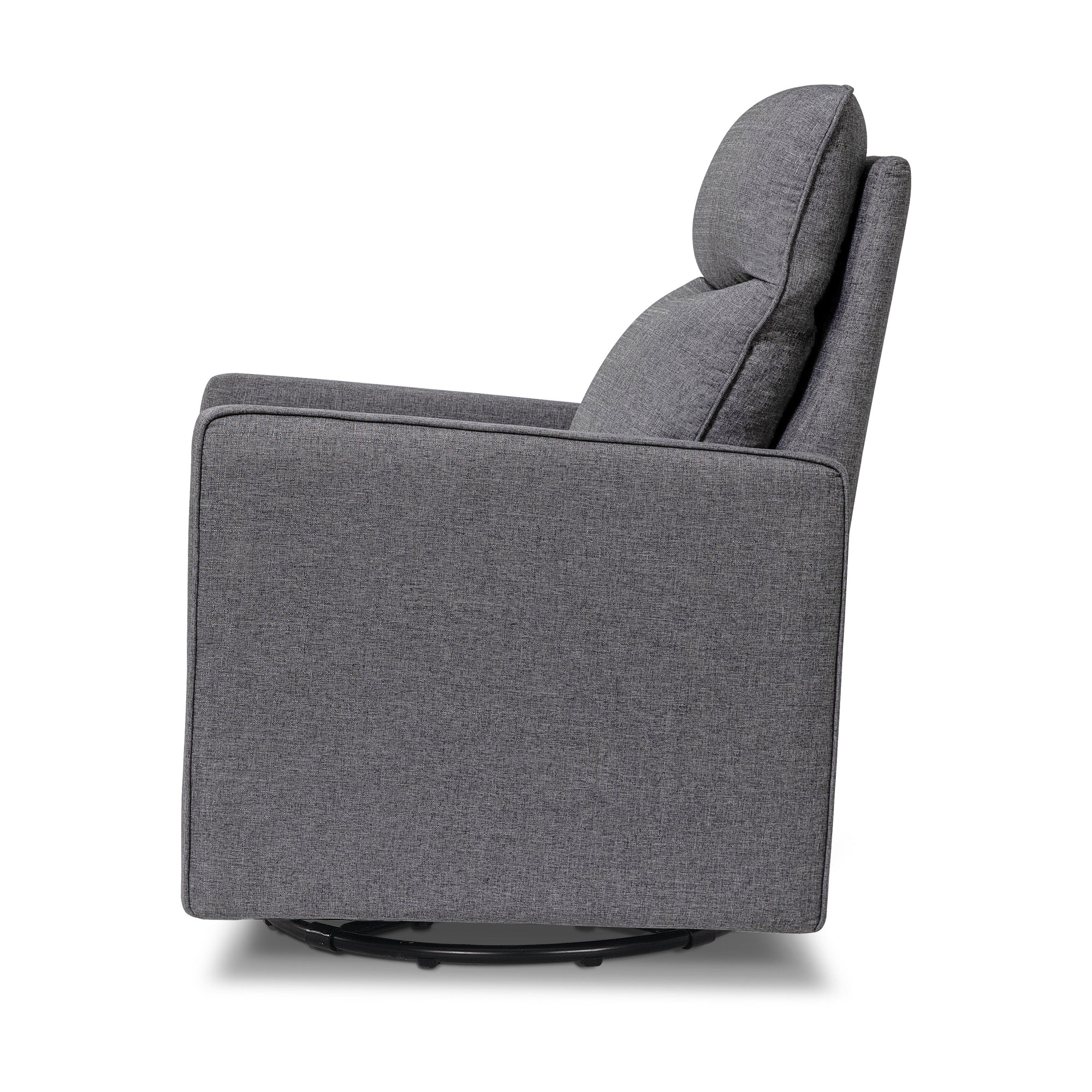 M19787SHG,DaVinci,Gabby Pillowback Swivel Glider in Shadow Grey