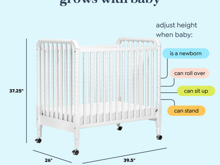 M7398W,DaVinci,Jenny Lind 3-in-1 Convertible Mini Crib in White