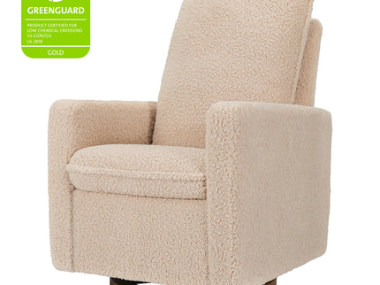 M20987CSGDB,Babyletto,Cali Pillowback Swivel Glider in Chai Shearling w/ Dark Wood Base