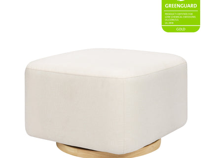 M26385PCMEWLB,Babyletto,Kiwi Gliding Ottoman in Performance Cream Eco-Weave w/ Light Wood Base