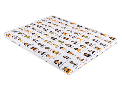 T28433,Babyletto,Women In History Muslin All-Stages Midi Crib Sheet in GOTS Certified Organic Cotton