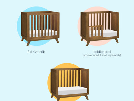 M22598L,DaVinci,Otto 3-in-1 Convertible Mini Crib with 4 Mattress in Walnut