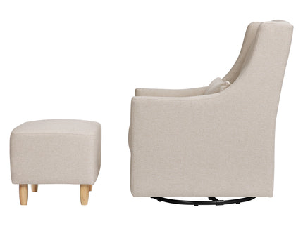 M11287PBEW,Babyletto,Toco Swivel Glider and Ottoman in Performance Beach Eco-Weave