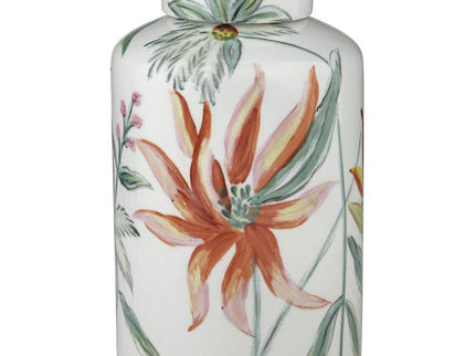 Sensei 8 1/2"H Red and White Ceramic Decorative Jar with Lid