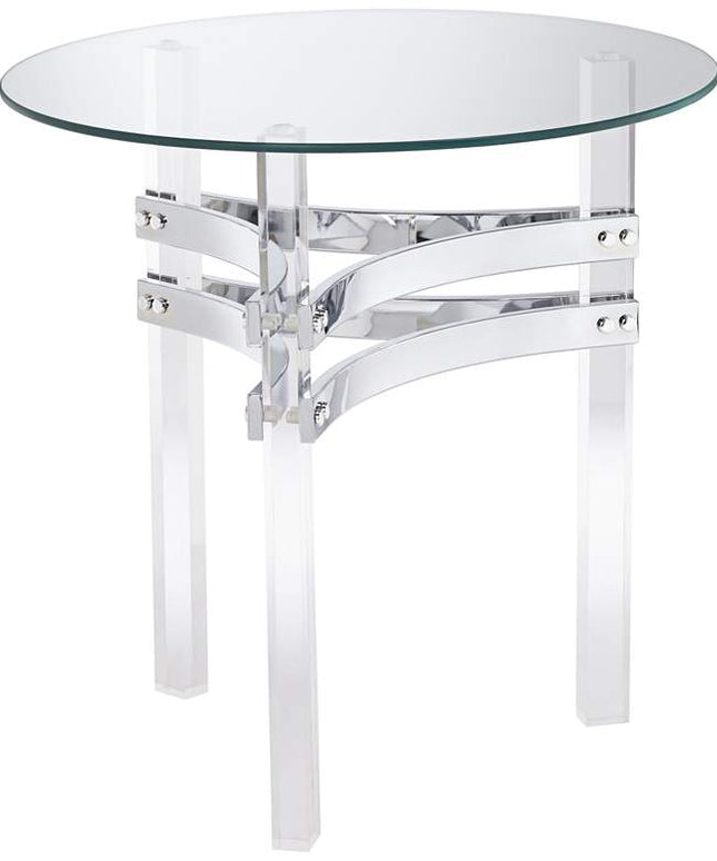 Serenity 23 3/4" Wide Glass and Clear Acrylic Accent Table