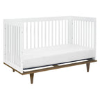 W4901WL,DaVinci,Marley 3-In-1 Convertible Crib in White Finish and Walnut Legs