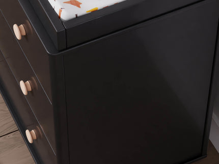 M9023BNX,Babyletto,Lolly 3-Drawer Changer Dresser w/Removable Changing Tray in Black/Washed Natural