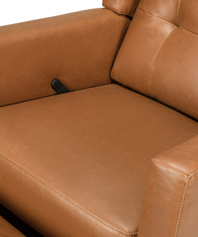 M21287VTL,DaVinci,Maddox recliner and swivel glider in Vegan Tan Leather