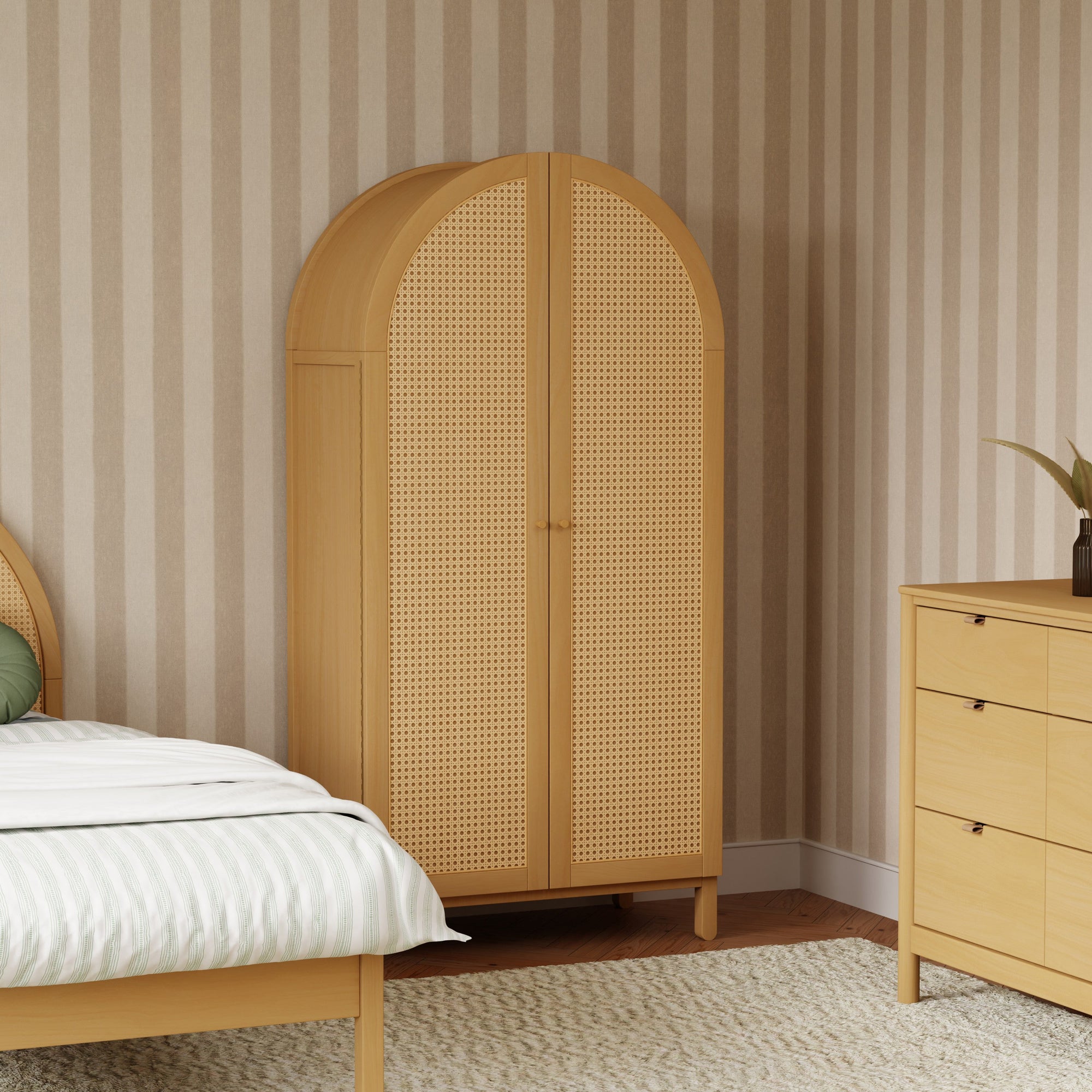 M25929HY,Babyletto Kids,Bondi Cane Armoire  Assembled in Honey