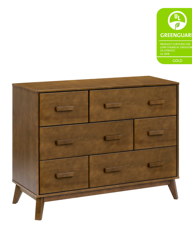 M5826NL,Babyletto,Scoot 6-Drawer Dresser in Natural Walnut