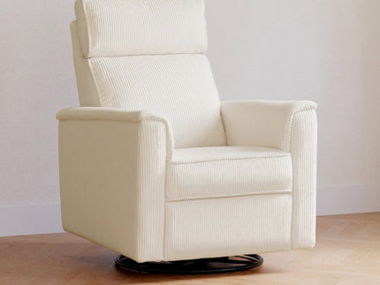 B17186YC,Monogram by Namesake,Willa Plus Power Glider Recliner w/ Power Headrest in Ivory Corduroy