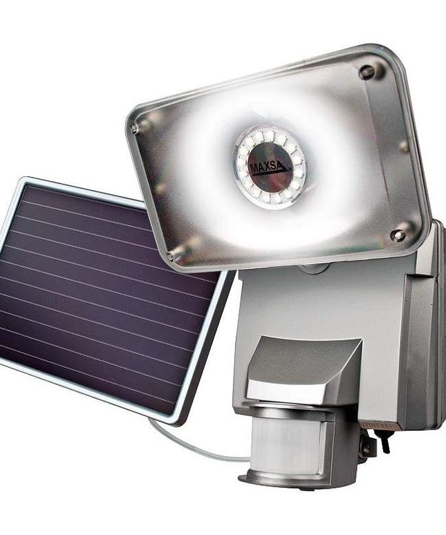 Silver Motion-Activated Solar LED Security Light