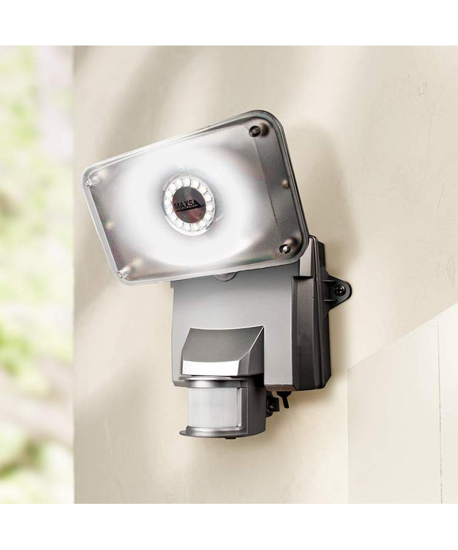 Silver Motion-Activated Solar LED Security Light