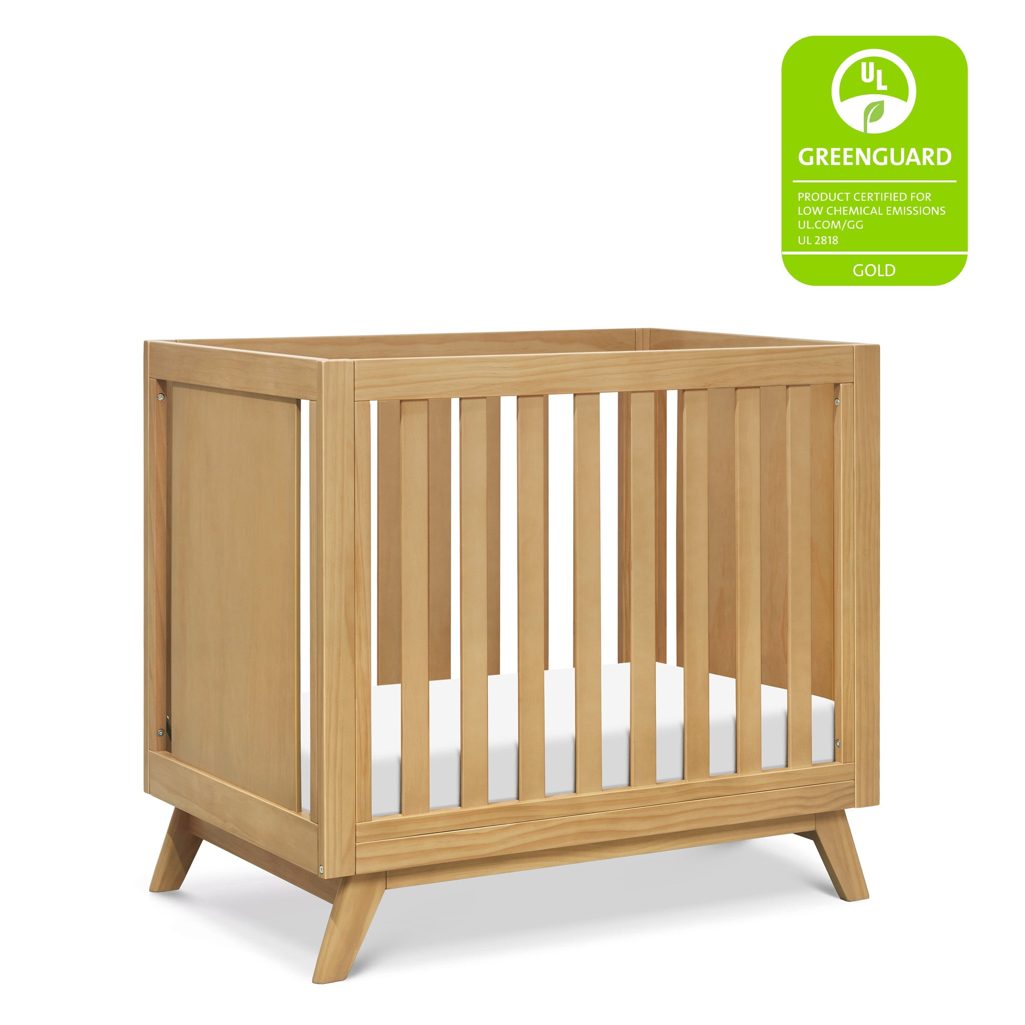 M22598HY,DaVinci,Otto 3-in-1 Convertible Mini Crib with 4 Mattress in Honey
