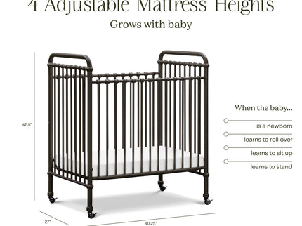 M15598UR,Namesake,Abigail 3-in-1 Convertible Mini Crib in Vintage Iron
