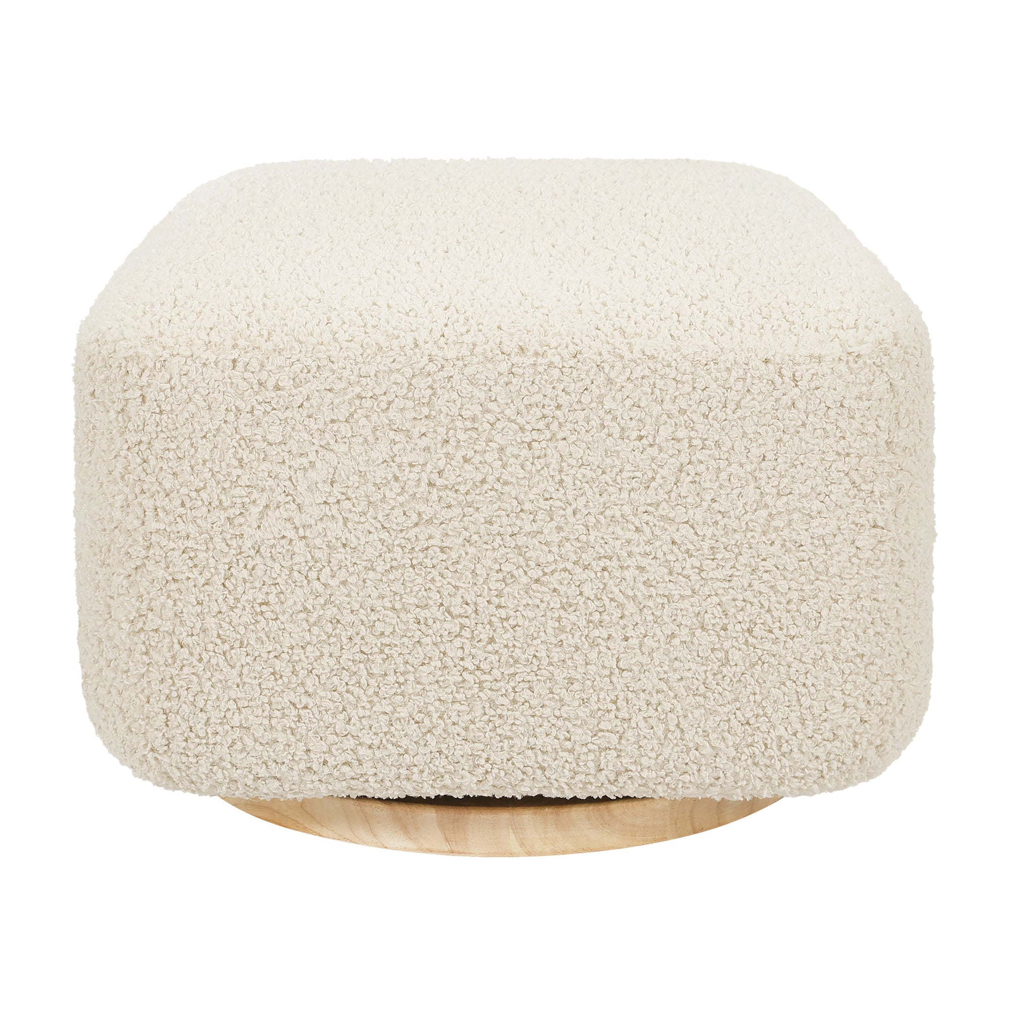 M26385ATLB,Babyletto,Kiwi Gliding Ottoman in Almond Teddy Loop w/ Light Wood Base