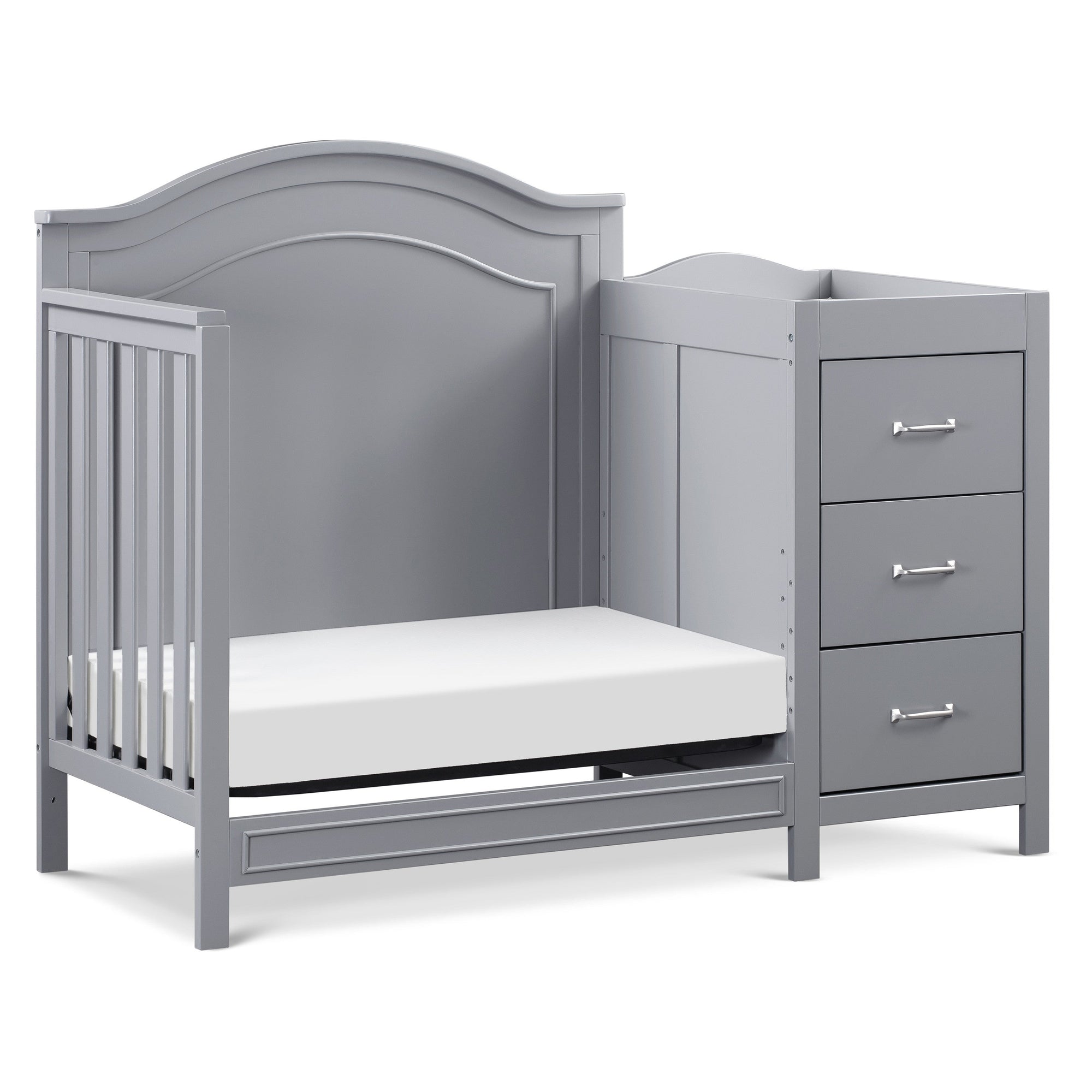 M12881G,DaVinci,Charlie 4-in-1 Convertible Mini Crib & Changer in Grey