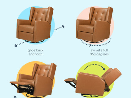 M21287VTL,DaVinci,Maddox recliner and swivel glider in Vegan Tan Leather