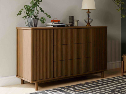 M29816NL,Babyletto,Pogo Tambour Assembled Dresser in Natural Walnut