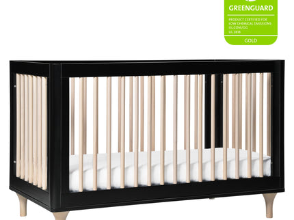 M9001BNX,Babyletto,Lolly 3-in-1 Convertible Crib w/Toddler Bed Conversion in Black/WashedNatural