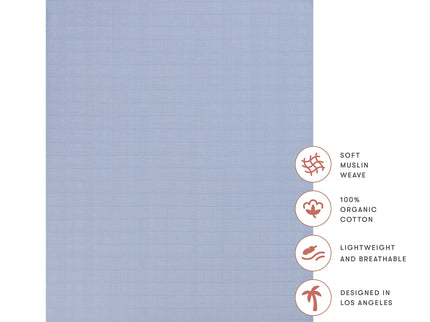 T29633DP,Babyletto,Dewdrop Muslin All-Stages Midi Crib Sheet in GOTS Certified Organic Cotton