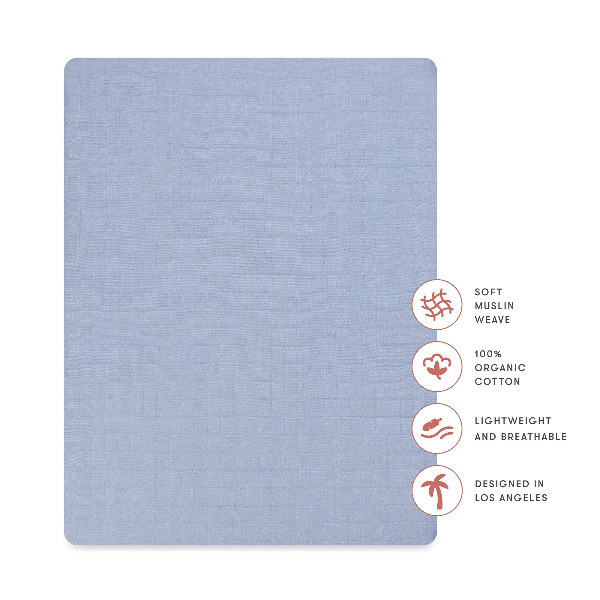 T29633DP,Babyletto,Dewdrop Muslin All-Stages Midi Crib Sheet in GOTS Certified Organic Cotton