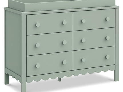 M27826LS,DaVinci,Sammy Scallop 6-Drawer Dresser in Light Sage